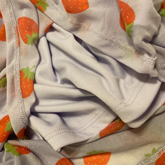 NWT Strawberry Dress Women's S/M or Girl's XXL, Mesh Fruit Purple Stretch Dress - Picture 10 of 12